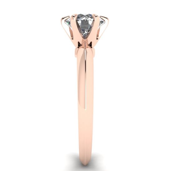 Round Diamond 6-prong engagement ring in Rose Gold,  Enlarge image 3