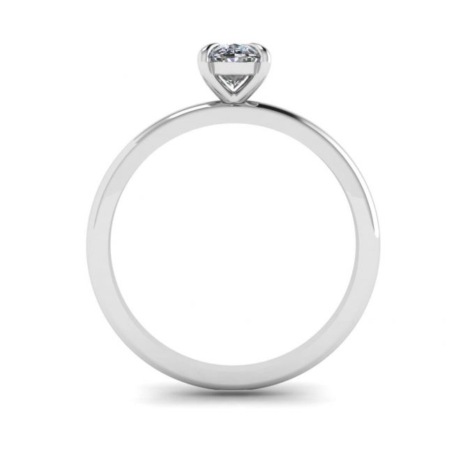 Classic Oval Diamond Solitaire Ring White Gold - Photo 1