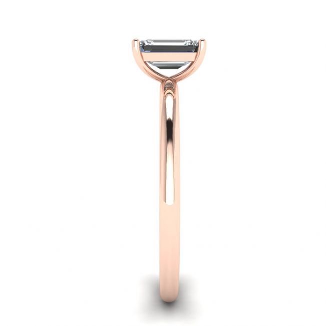 Emerald Cut Diamond Ring Rose Gold - Photo 2