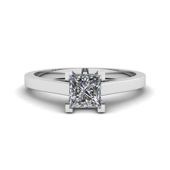 Princess Cut Diamond Ring in 18K White Gold, Image 1