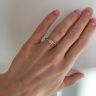 Princess Cut Diamond Ring with 3 Small Side Diamonds Rose Gold, Image 8
