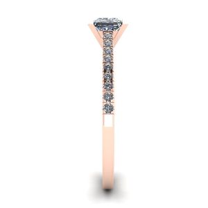 Princess Cut Scalloped Pave Engagement Ring Rose Gold - Photo 2