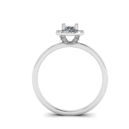 Oval Diamond Halo Engagement Ring,  Enlarge image 2