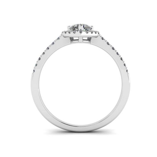 Heart Diamond Halo Halo Engagement Ring,  Enlarge image 2