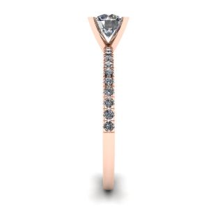 Classic Round Diamond Ring with thin side pave Rose Gold - Photo 2