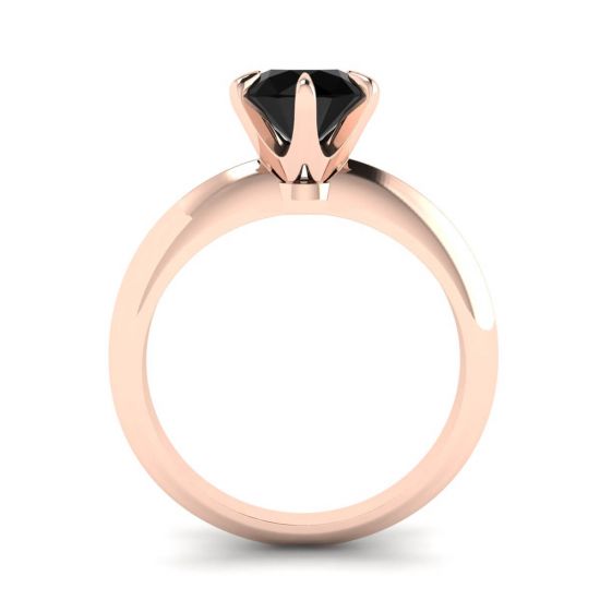 Engagement Ring Rose Gold 1 carat Black Diamond 2980R,  Enlarge image 2