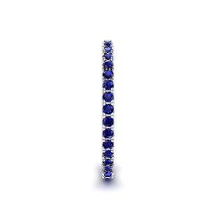 Riviera Pave Sapphire Eternity Ring White Gold - Photo 2