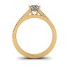 Asymmetrical Side Pave Engagement Ring Yellow Gold, Image 2