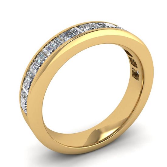 Eternity Princess Cut Diamond Ring  Yellow Gold,  Enlarge image 4