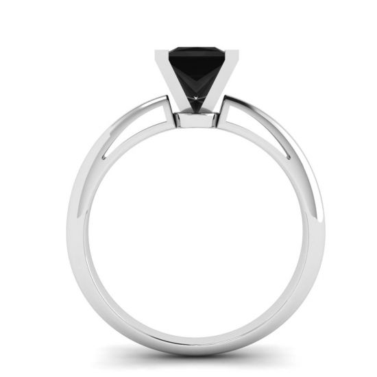 1 Carat Black Diamond Solitaire Ring White Gold, More Image 0