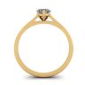 Simple Flat Ring with Heart Diamond Yellow Gold, Image 2