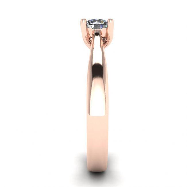 Crossing Prongs Ring with Round Diamond 18K Rose Gold - Photo 2