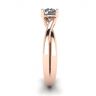 X Cross Ring with Round Diamond Rose Gold, Image 3