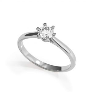 Crown diamond 6-prong engagement ring - Photo 3