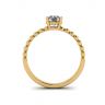 Round Diamond Solitaire on Beaded Ring in Yellow Gold, Image 2