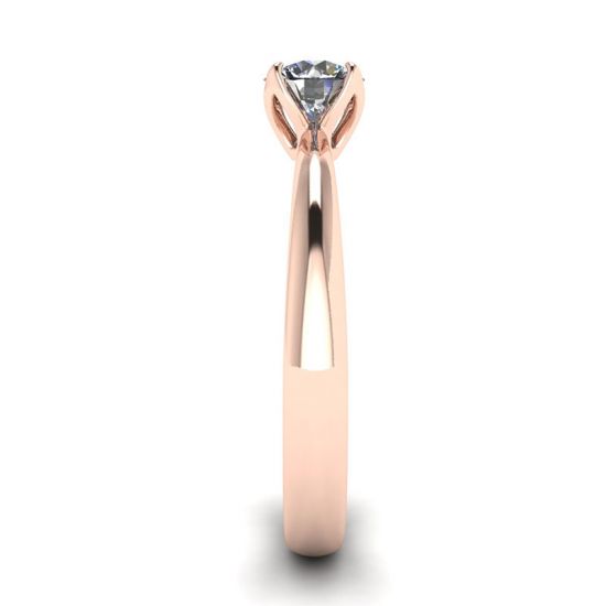 Petal Setting Ring with Round Diamond in 18K Rose Gold, More Image 1