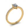 Pear Diamond Ring with Side Pave Yellow Gold, Image 4