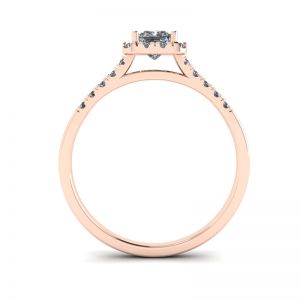 Halo Princess Cut Diamond Ring in Rose Gold - Photo 1