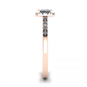 Halo Princess Cut Diamond Ring in Rose Gold - Photo 2