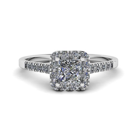Halo Princess Cut Diamond Ring, Image 1
