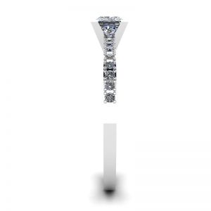 Princess Cut Diamond Ring in V with Side Pave - Photo 2
