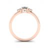 Oval Diamond with 3 Side Diamonds Ring Rose Gold, Image 2