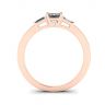 Emerald Cut and Side Baguette Diamond Ring Rose Gold, Image 2