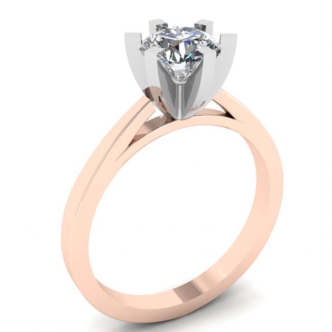 Diamond Ring in 18K Rose Gold for Engagement - Photo 3
