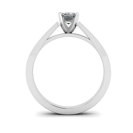Emerald Cut Diamond Ring in Futuristic Style,  Enlarge image 2