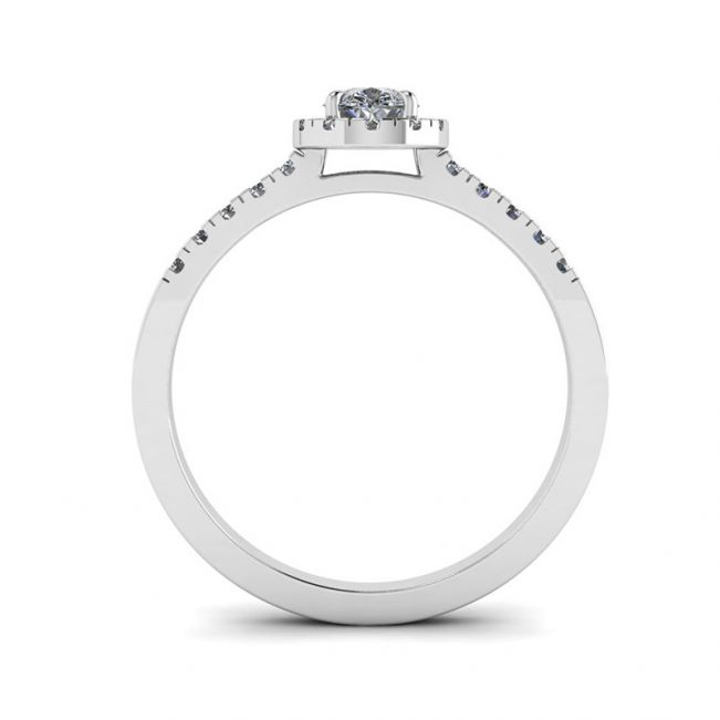 Pear Diamond Ring with Halo - Photo 1