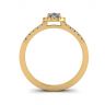 Halo Diamond Pear Shape Ring in 18K Yellow Gold, Image 2