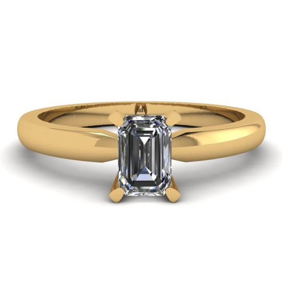 Rectangular Diamond Ring in White-Yellow Gold, Image 1