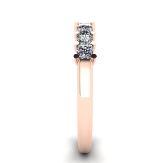 9 Square Princess Diamond Ring Rose Gold, More Image 1