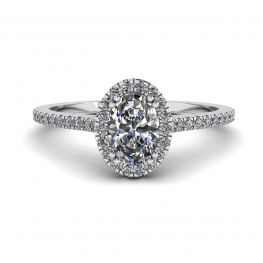 Halo Diamond Oval Cut Ring