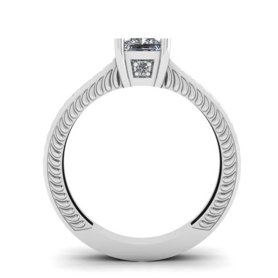 Oriental Style Princess Cut Diamond Ring, More Image 0