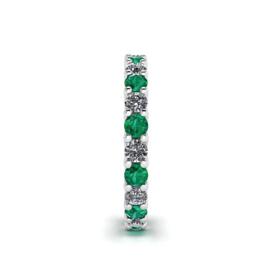 Eternity ring with Emeralds and Diamonds,  Enlarge image 3