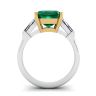 3 carat Emerald Ring with Side Diamonds Baguette, Image 2