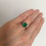 3 carat Emerald Ring with Side Diamonds Baguette Rose Gold, Image 5