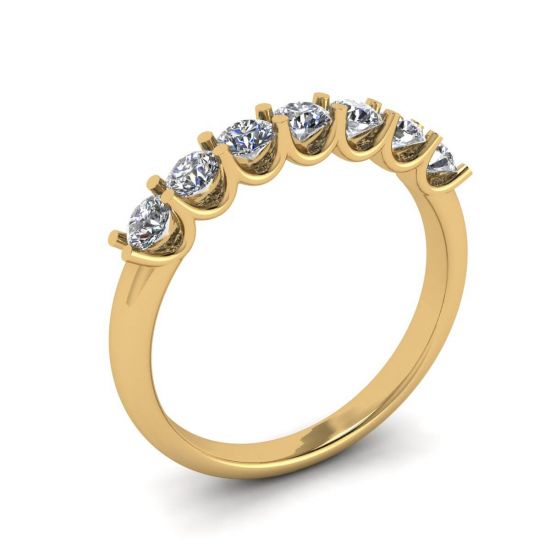 Classic Seven Round Diamond Ring Yellow Gold,  Enlarge image 4