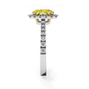 1.13 ct Oval Yellow Diamond Ring with Diamond Halo - Photo 3