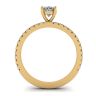 Oval Diamond Ring with Pave in Yellow Gold , Image 2