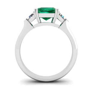 3.31 carat Emerald and Side Trillion Diamonds Ring - Photo 1