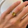 Emerald Cut Yellow Sapphire Ring Rose Gold, Image 6