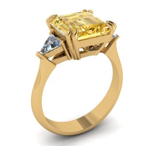Emerald Cut Yellow Sapphire Ring Yellow Gold - Photo 3