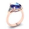 Three Stone Ring with Sapphire Rose Gold, Image 4