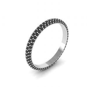 Black Diamonds Triple Pave Eternity Ring