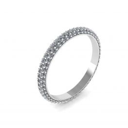 White Diamonds Triple Pave Eternity Ring