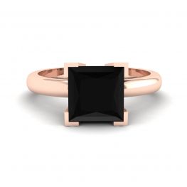 Black Diamond Ring Rose Gold