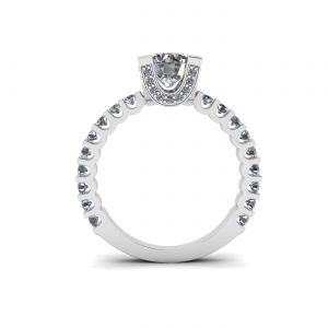 Round Diamond Ring with Side and Hidden Pave - Photo 1