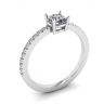 White Diamond Side Pave Ring 18K White Gold, Image 4